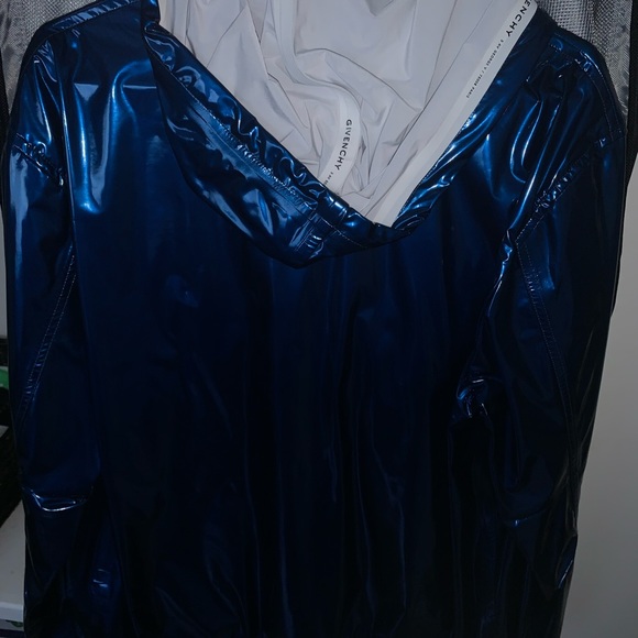 Givenchy Metallic Blue Windbreaker Rain Jacket Size 52, US XL - Picture 2 of 7